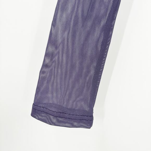 Outcast Womens Summer Going Out Rozeli‎ Off Shoulder Mesh Long Sleeve Crop Top M - Picture 8 of 9